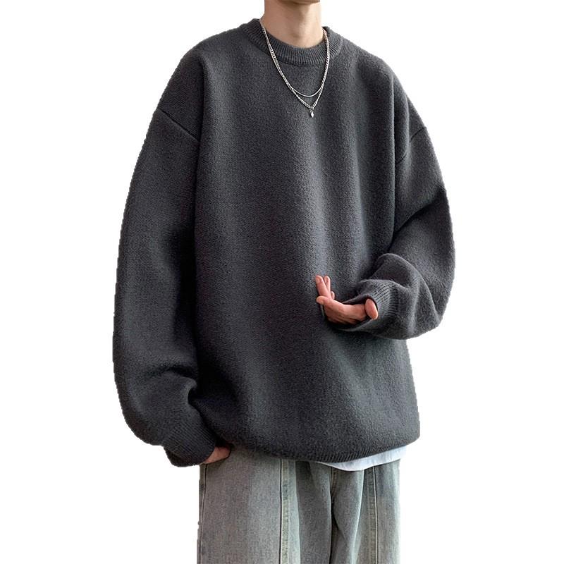 Men's Retro Knit Base Layer - Loose Fit for Autumn & Winter