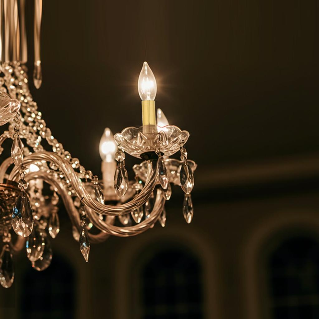 6Pcs Candelabra Base Socket Sleeves Metal Covers Ceiling Lamp Sleeve Light Fixture Accessories Hanging Lamp Drip