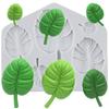 Fan Leaf Silicone Mold Flamingo Tropical Leaf Fondant Molds Cake Decorating Tools Cupcake Topper Candy Resin Clay Chocolate Gumpaste Mold