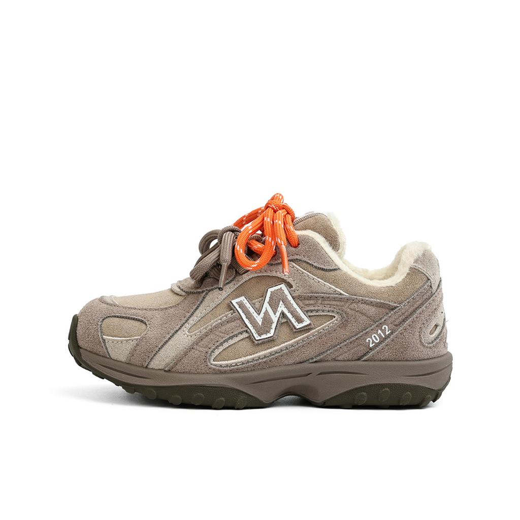 XSHX President Jogging Shoes | Boys and Girls Autumn and Winter Retro Yuanying Same Comfortable Rubber Sole Velcro Fleece