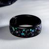 Unisex Lava Starry Sky Titanium Ring with Australian Gemstones