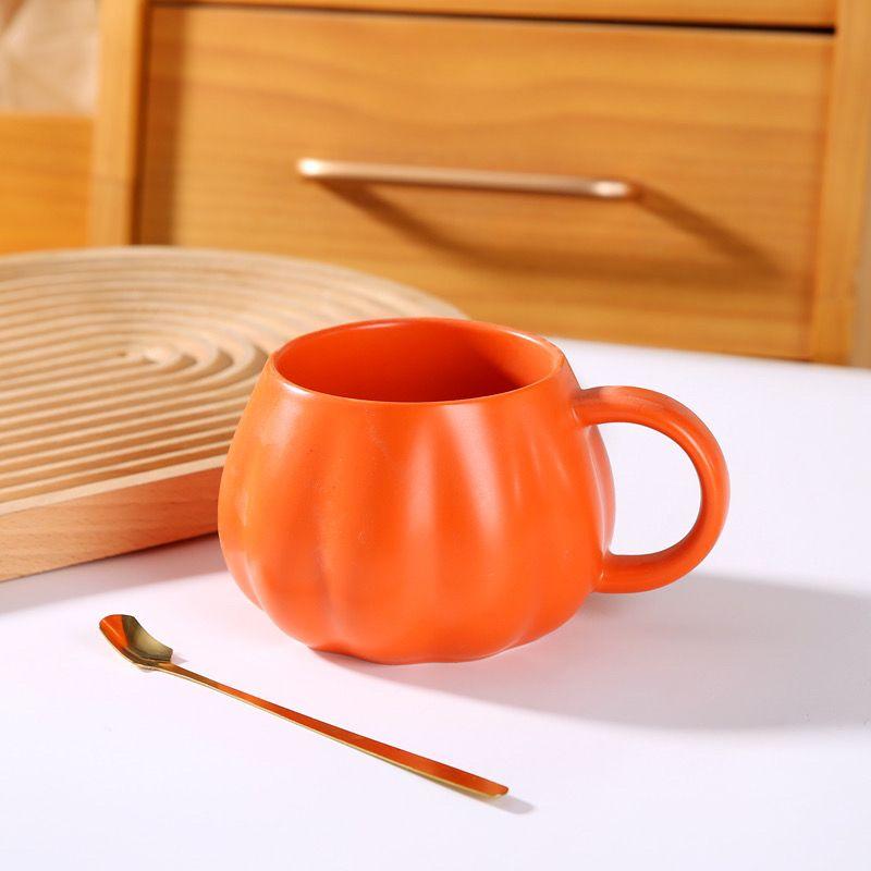 Pumpkin Mug Autumn Coffee Mug Halloween Themed Pumpkin Cup Funny Ceramic Pumpkin Fall Mugs Gothic Devil Squash Ceramic Cup