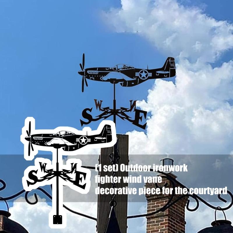 Aviation Styles Alloys Outdoor Wind Vane Weatherproofed Directional Indicators for Fence Post Or Patios