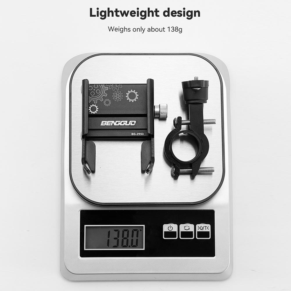 Bicycle Phone Stand Aluminium Alloy Bike Phone Support Bracket 360 Degree Rotation Shockproof Cycling Accessories