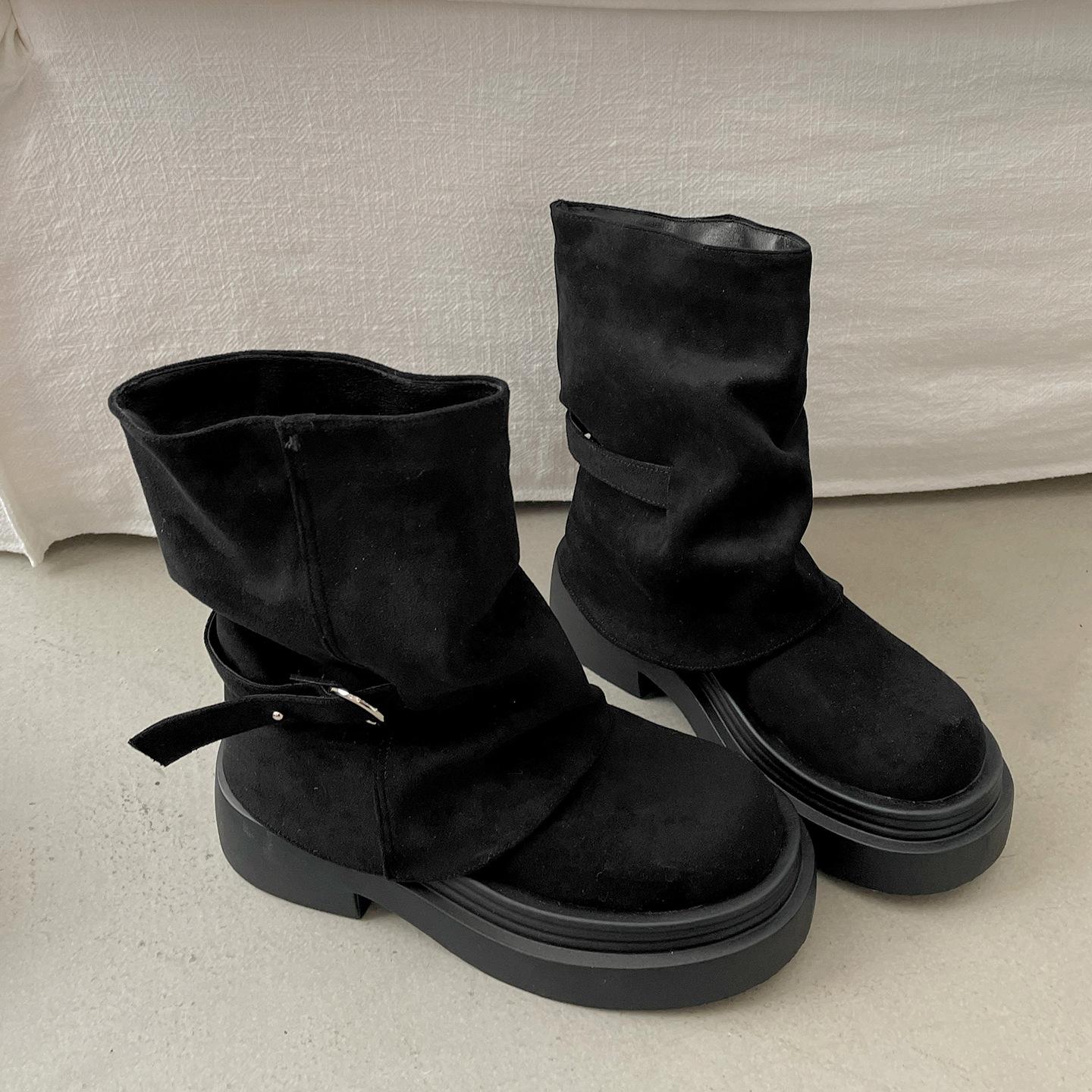 

Queen Fan Versatile Premium Platform Martin Boots Women s 2025 New Summer Skirt Maillard Boots 35 чёрный