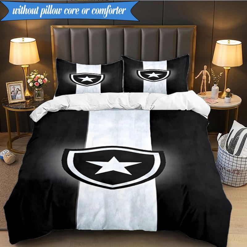 3PCS Shield With Star Emblem Printed Soft Bedding Set,Including 1pc Duvet Cover And 2pcs Pillowcases Perfect for Bedroom, Dormitory, Fan Gift