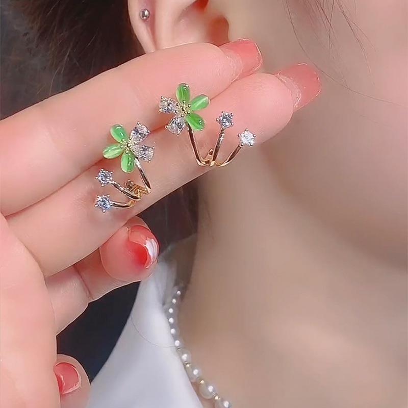 

Niche flower ladies earrings зелёный