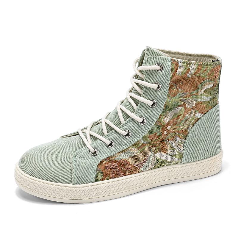 Fashion Printed Men's High-Top Shoes Casual Comfortable Men Skateboard Shoes Platform Black Sneakers Man Zapatillas Informales