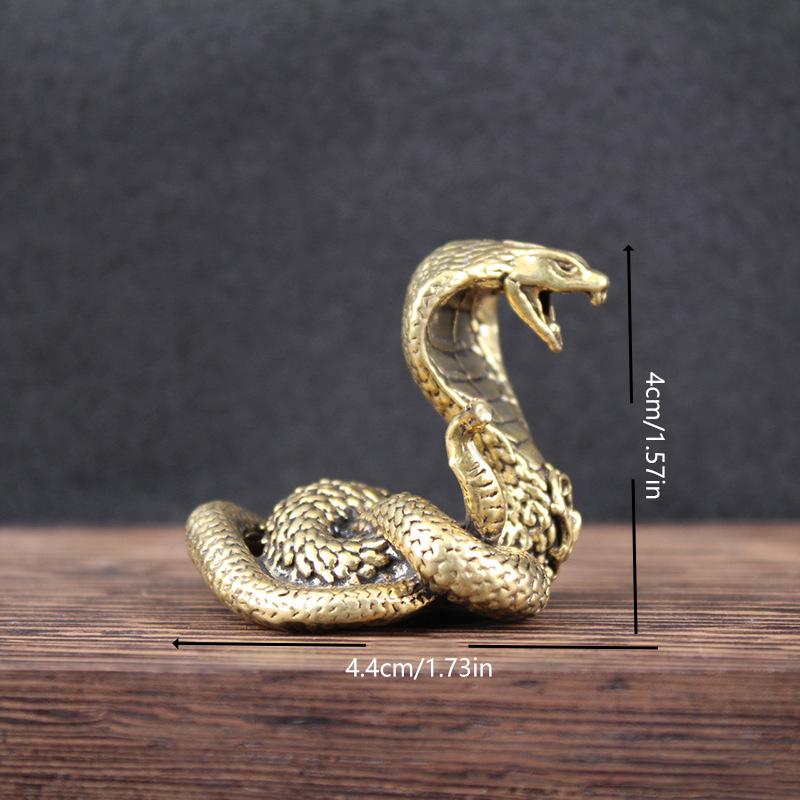 3 Styles Vintage Brass Mini Snake Antique Bronze Decor Figurines For Interior Decoration Desktop Ornament Tea Pet Home Decor