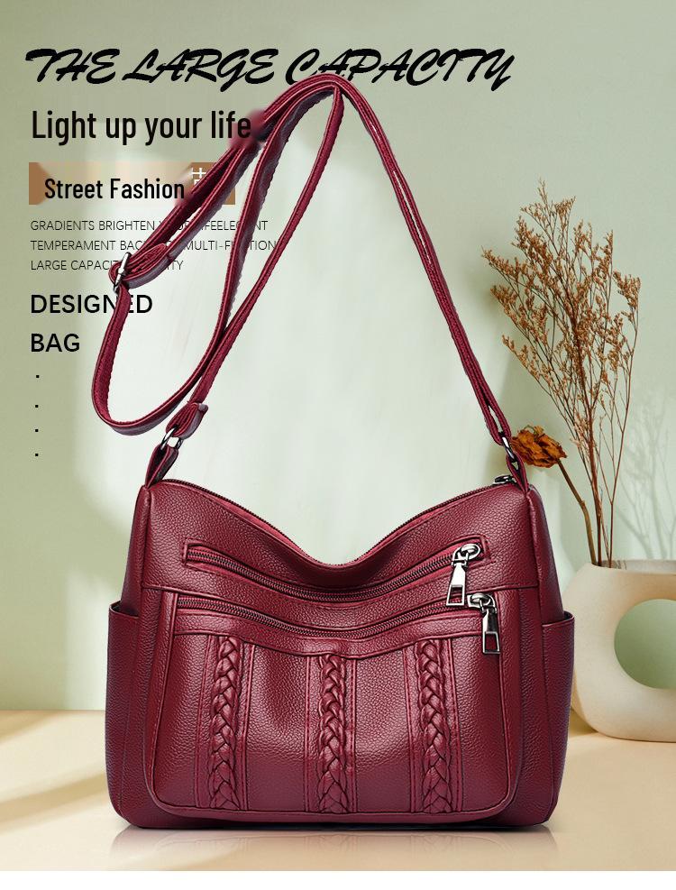 Stilvolle und praktische Damen-PU-Umhängetasche - Mehrere Fächer für Mütter, einseitig oder crossbody zu tragen