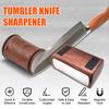 Rolling Knife Sharpener, Removable Rolling Knife Sharpening System with 15- and 20-Degree Magnetic Knife Sharpening Supports, Brown