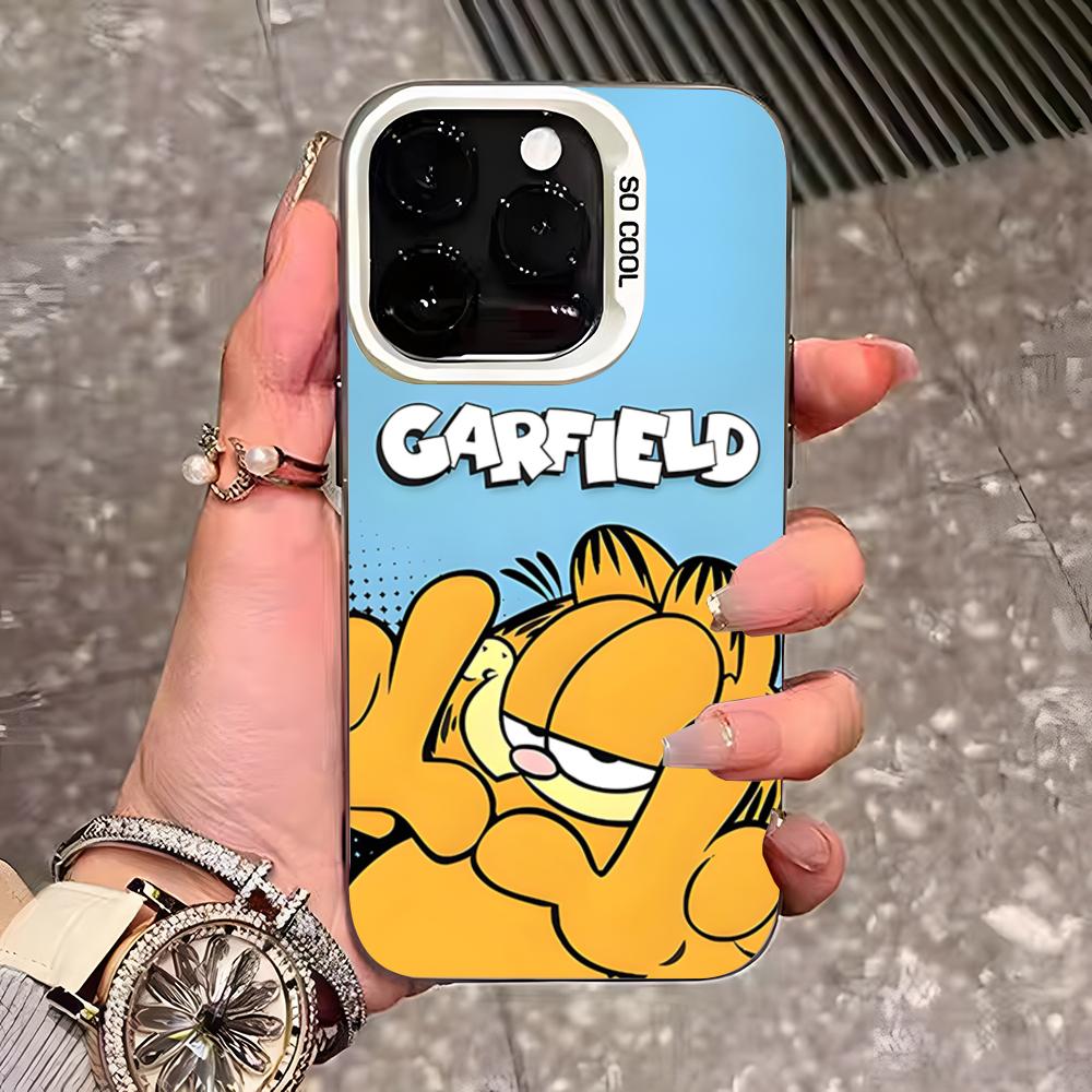 

Cute Cat G-GarfieldeS Phone Case For IPhone 17 Pro Max 16 Pro Max 15 14 13 11 12 Mini Xs X Xr 7 8 Plus Se Color Silver Cover iPhone 12 Pro