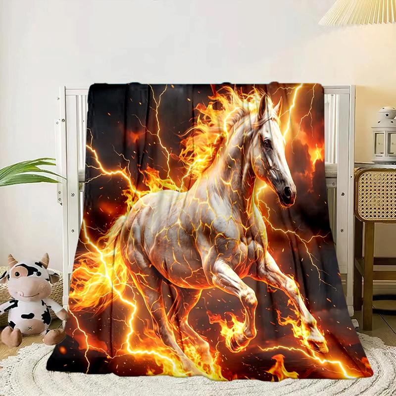 Ethereal Horse In Storm Blanket Flannel Blanket Throw Blanket Sofa Cover Blanket Soft Premium Blanket Picnic Blanket Tv Blanket Gifts