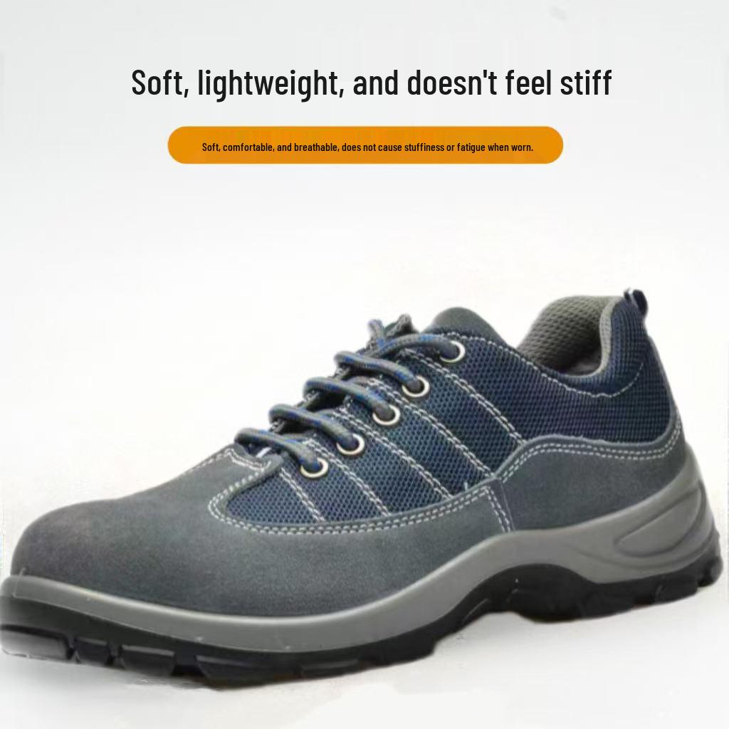 Herren Atmungsaktive Leichte Sicherheitsschuhe - Durchtrittsicher, Durchstichfest, Abriebfest, Geruchshemmend für Baustellen
