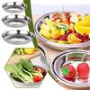 Reusable Deep Dinner Plates Non-Magnetic Metal Serving Platter Versatile Flat Dinnerware  For BBQ