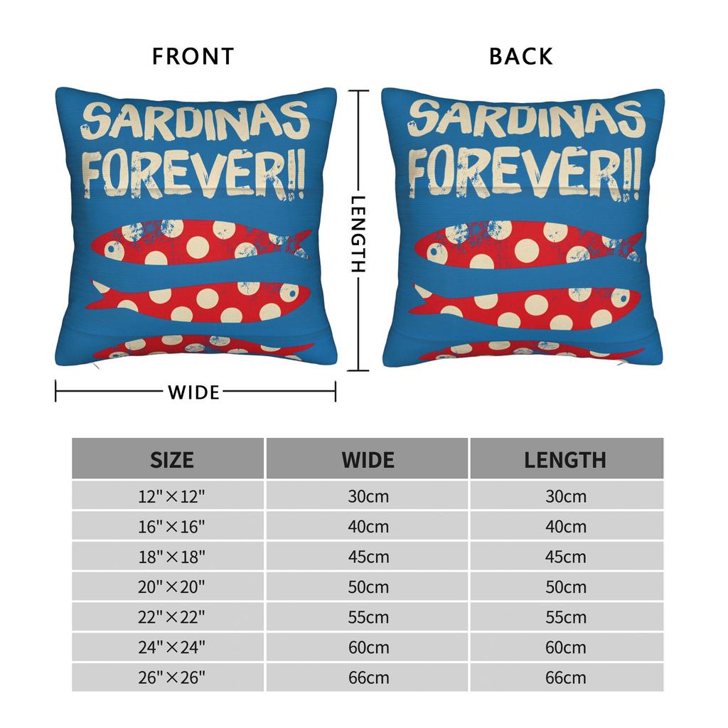 Cuadros decorations Sardines Nordic Pillow Case Custom Pillow Cover For Sofa Bedroom Home Decor Funny Cushion Cover
