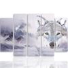 Feeby Impression sur toile en cinq parties, Loup sauvage dans la neige