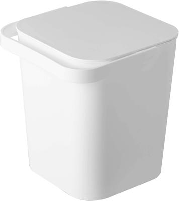 Yamazaki Jitsugyo 4208 Eimer mit Deckel, 12 l, weiß, ca.. B27,5 x T26,5 x H28 cm Tower Bucket quadratische Aufbewahrungsbox mit Griff