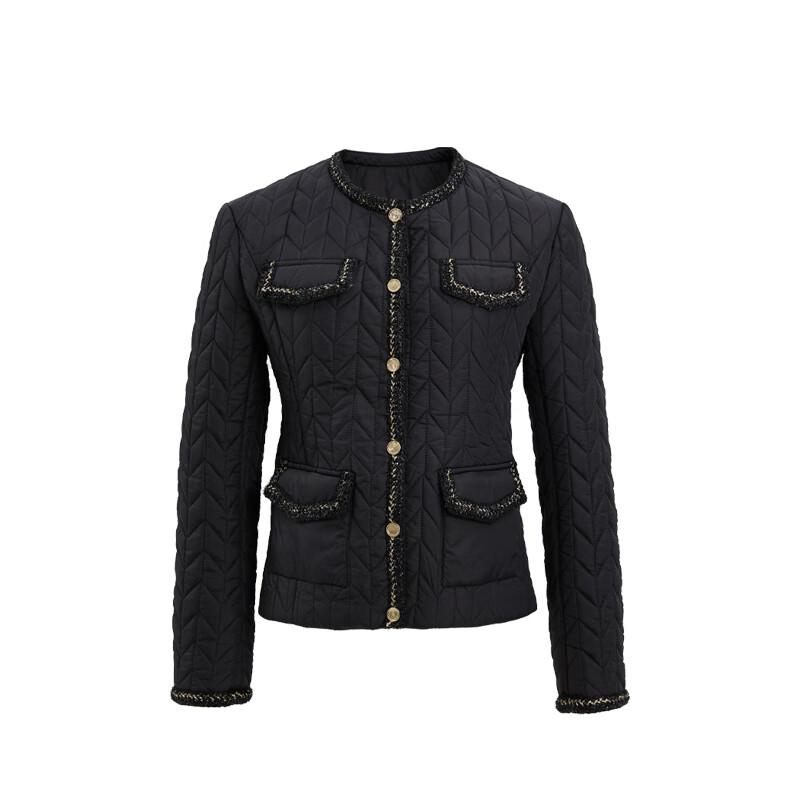 Women's Korean Style Crew Neck Padded Jacket