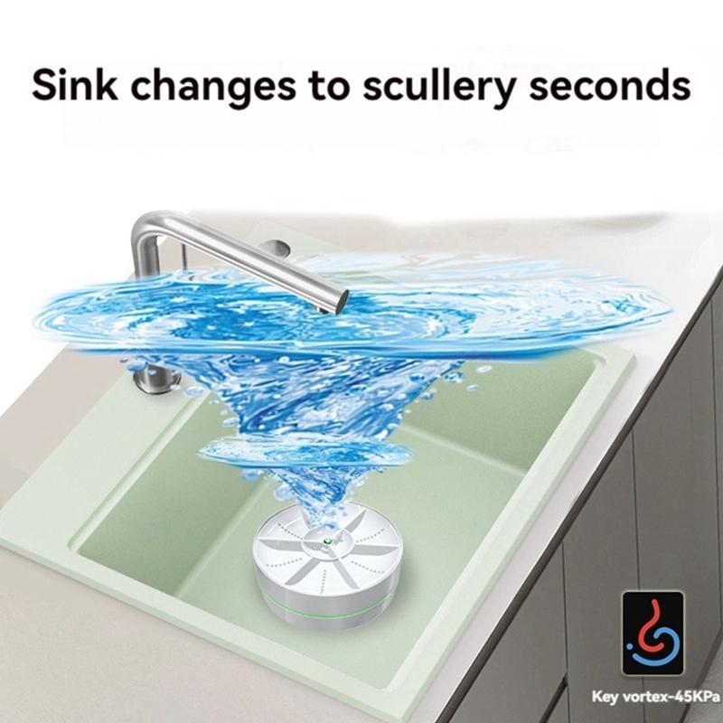 Ultrasonic Dish Washer Portable Mini Turbo Dishwasher, Vegetable Washing Machine Household Sink Dishwasher Device