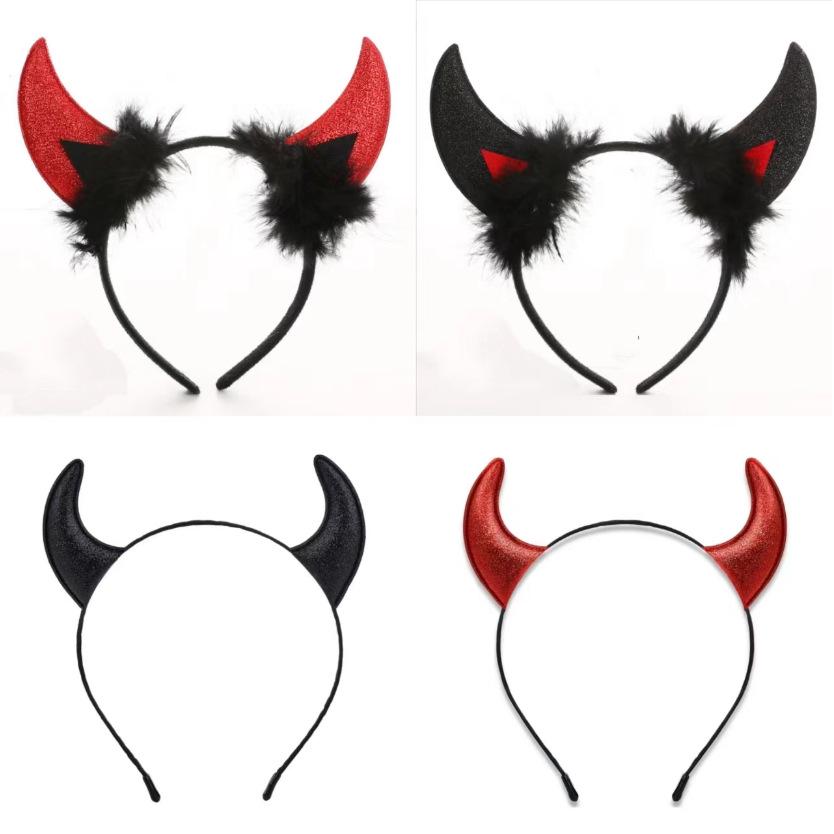 Halloween Devil & Spiderweb Headband with Bat Clip - Ghost Festival Party Costume Accessory