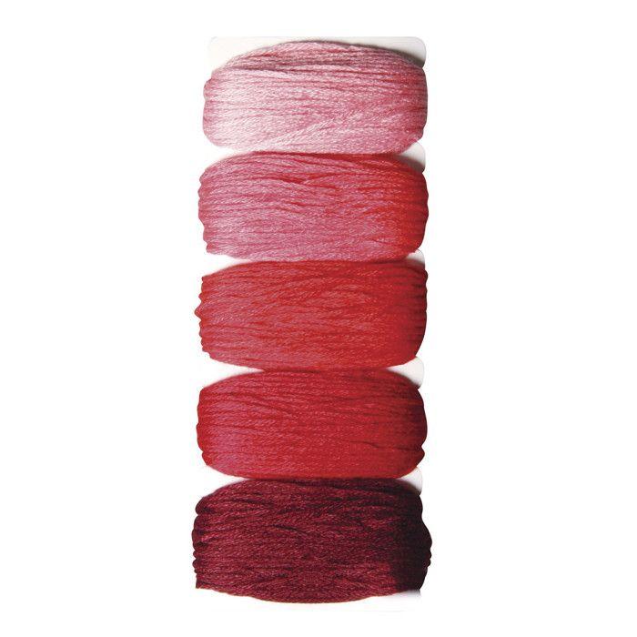 StitchetKnot Cotton Thread, 5 Colors Each 10m In , Cherry Red