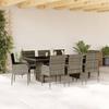 Vidaxl 9-Cz. Set di Mobili da Giardino con Cuscini, Grigio, Rattan PE