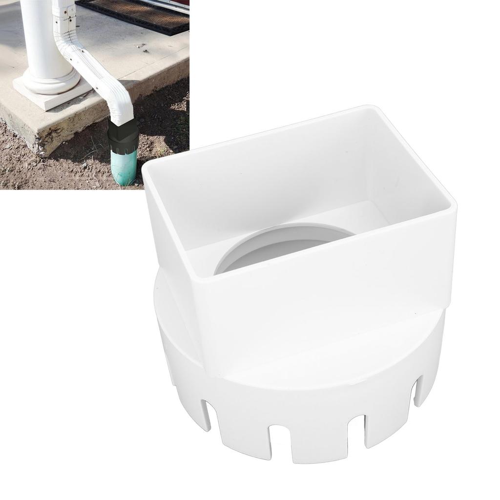 Rain Gutter Downspout Adapter 3x4 Inch PVC Rain Gutter to Drain Pipe Adapter for Outdoor