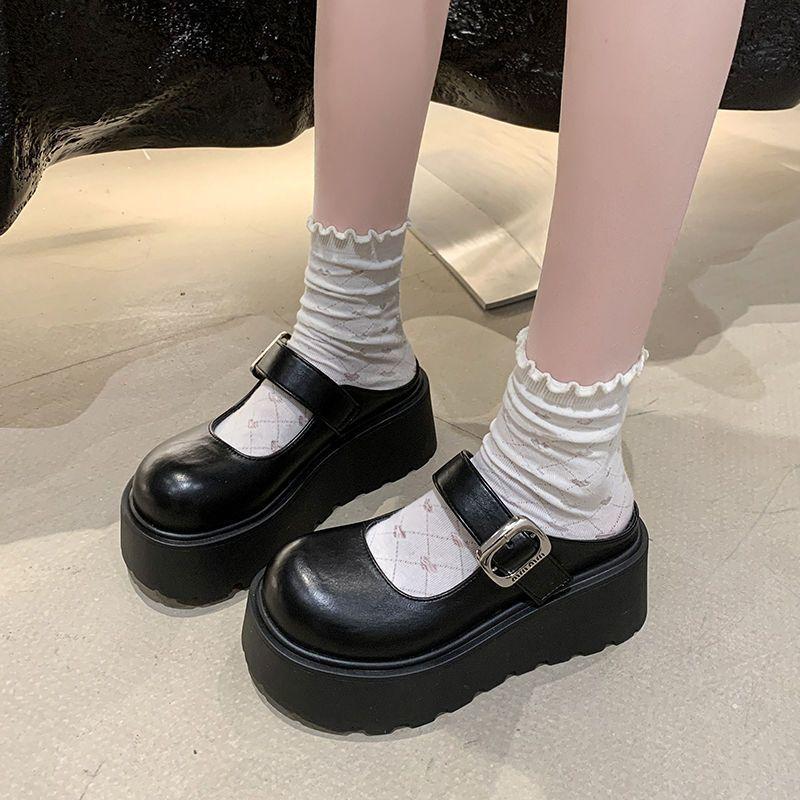 Korean Versatile Thick-soled Heightening Half Slippers 2025 Spring New Retro Fashion Small Bag Head Drag Women's Outer Wear