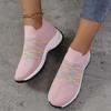 Fashion Mix Color Knitted Sport Sneakers Women Slip On Plus Size 36-43 Casual Shoes Woman Lightweight Breathable Walking Running Shoes