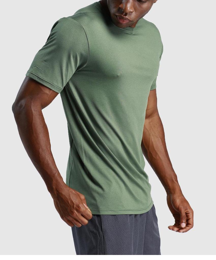 Men's Quick-Dry Ice Silk Running T-Shirt - Solid Color, Short Sleeve, Breathable, Loose Fit