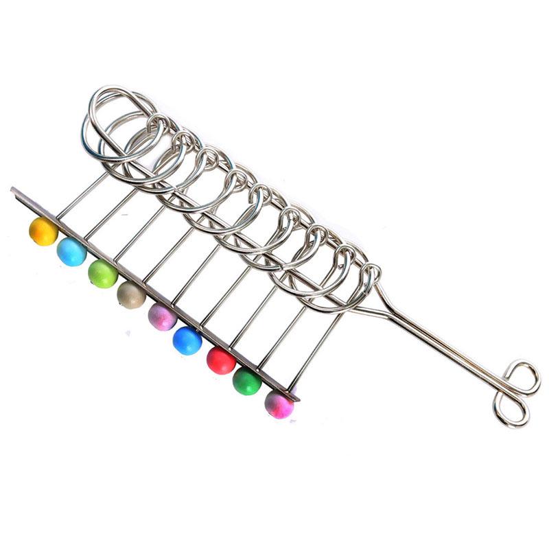 Nine-Ring Metal Puzzle - Eight-Piece Disentanglement Brain Teaser Set