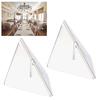 2 szt. Uchwyt na numer stołu Stal nierdzewna Stabilny Trójkątny Kształt Uchwyt na wizytówki Stojak na kartę menu restauracji