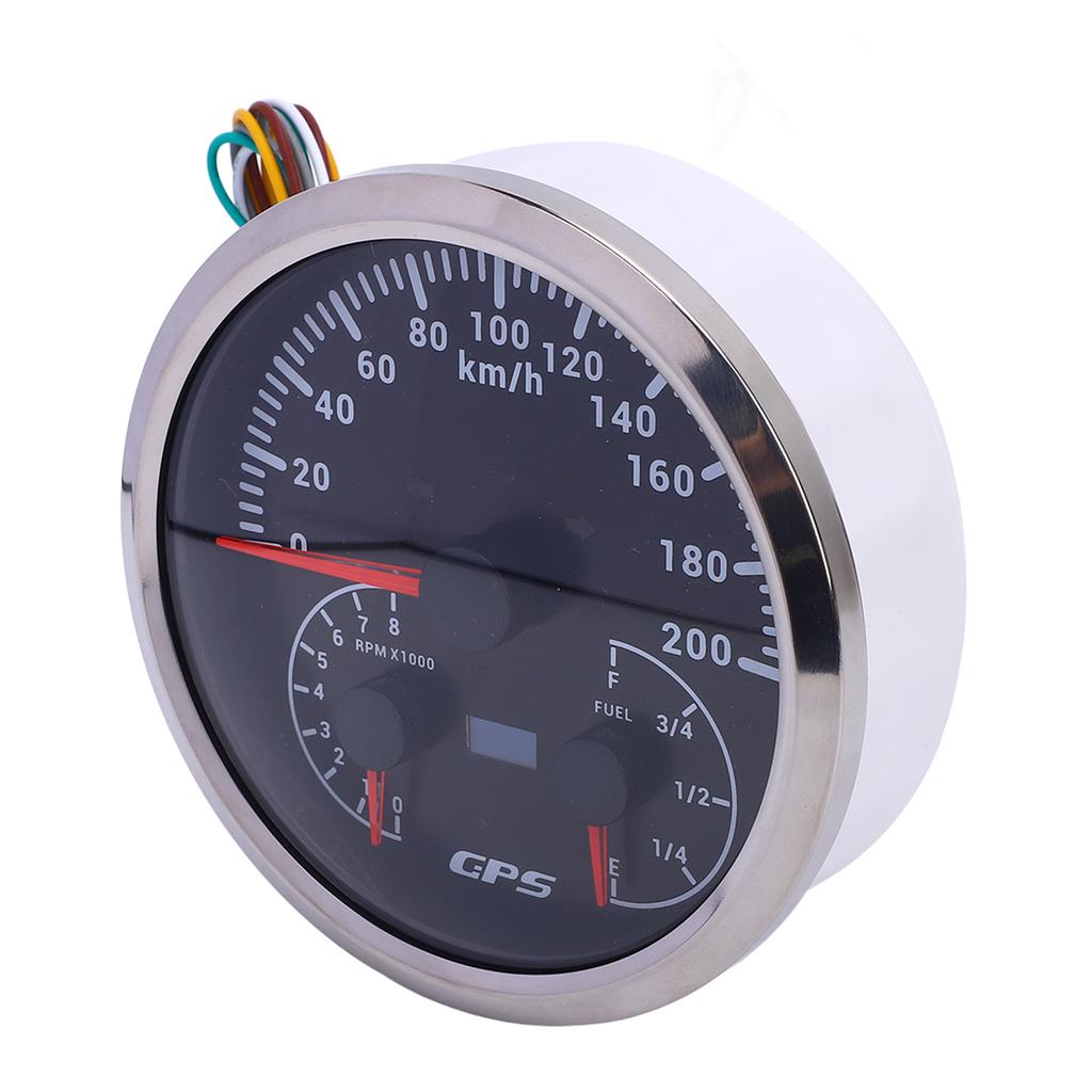110mm GPS Odometer 0 To 200KM H Multifunctional 0 To 8000RPM Tachometer E 1 4 1 2 3 4 F Fuel Level Gauge with Turn