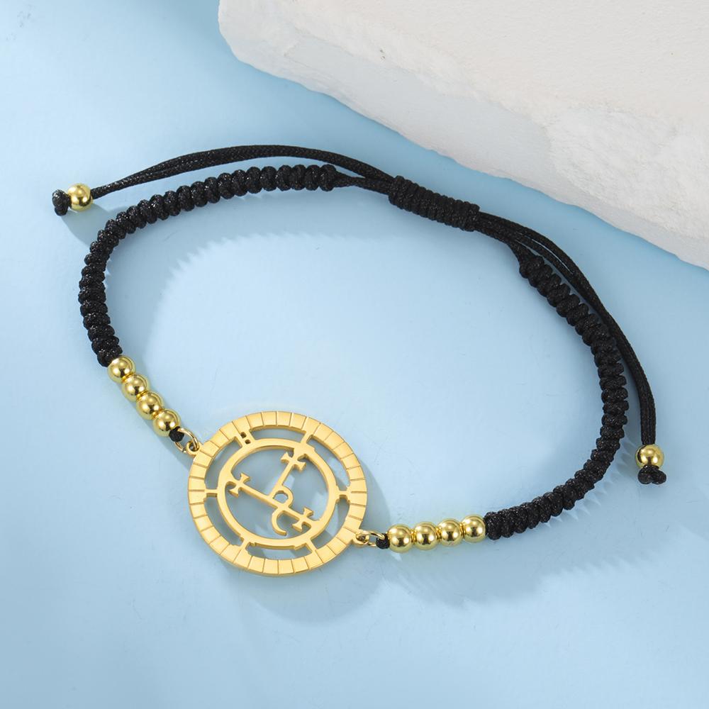 Dawapara Sigil of Lilith Bracelet Adjustable Braided Rope Chain Lilith Moon Goddess Mythology Amulet Stainless Steel Jewelry