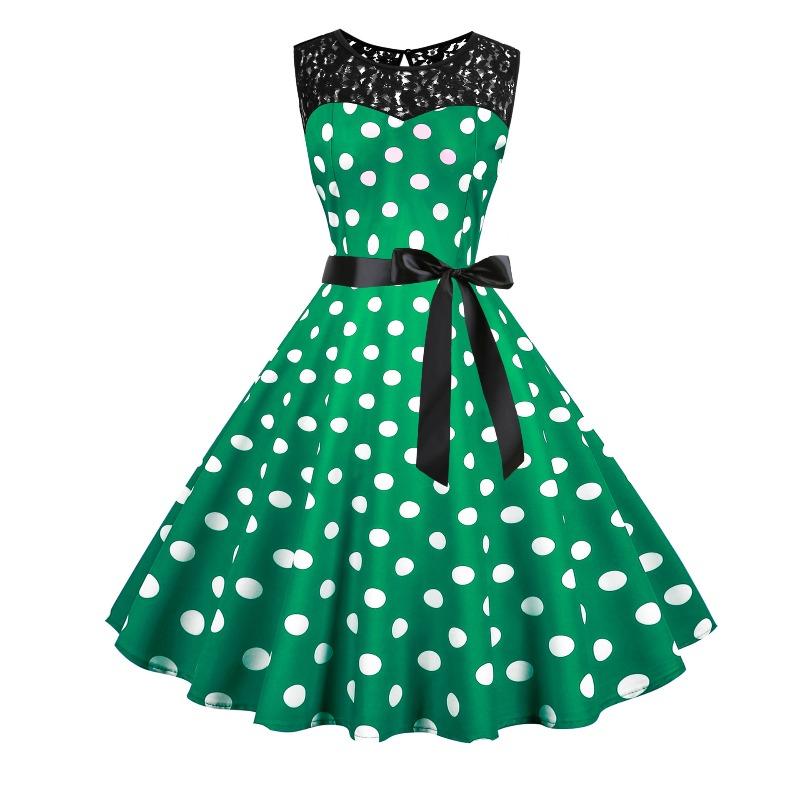 QICED Fashion Summer Spring Sleeveless O-Neck Casual Dresses