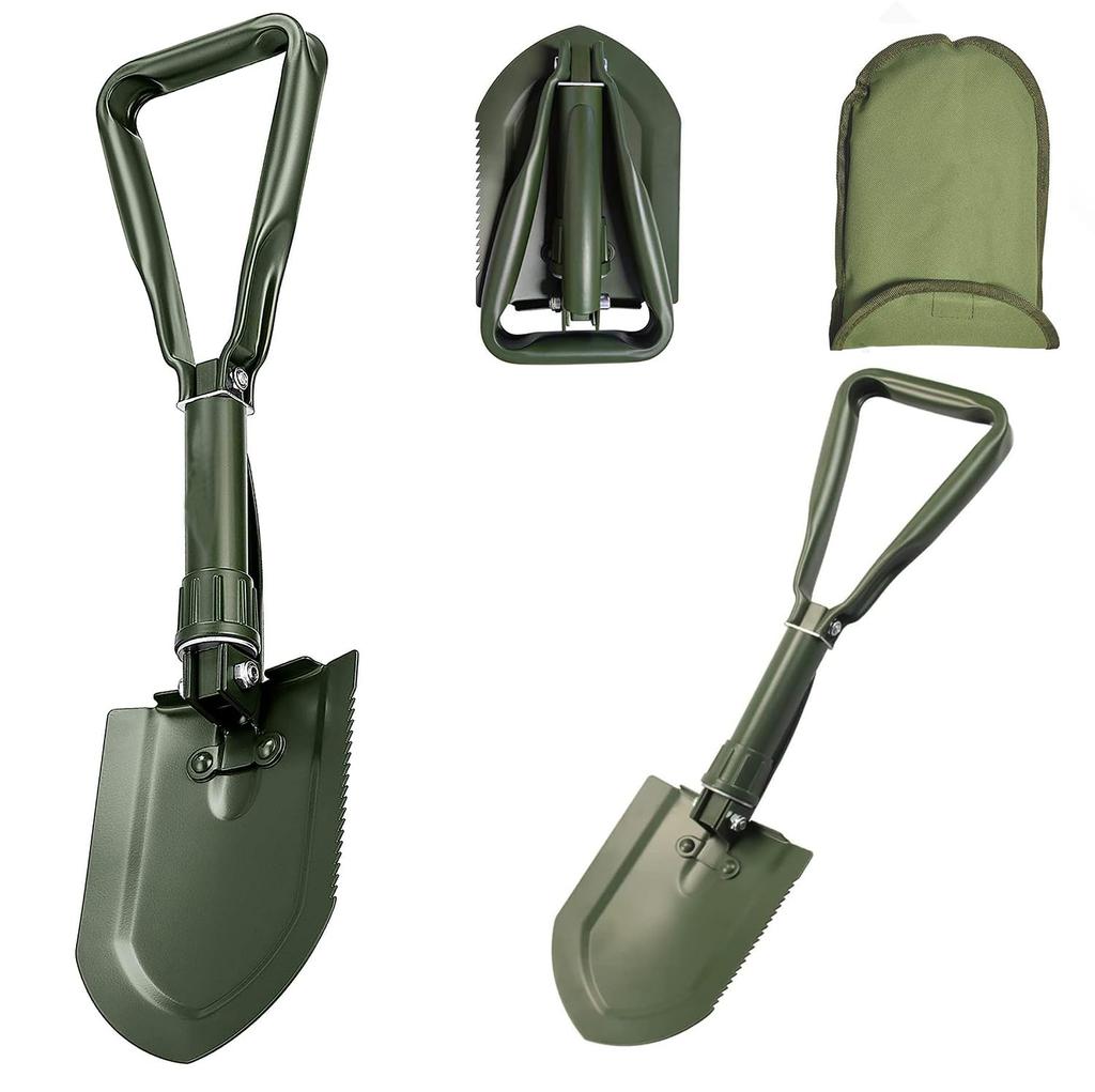 Camping Shovel Shovel Snow High Carbon Steel Embedded Shovel Shovel Mini Foldable with Storage Bag 7 Functions Mountaineering Camping Outdoor Snow