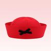 Striped Black Bow Decorative Sailor Hat Spring And Summer Dome Beret For Women'S