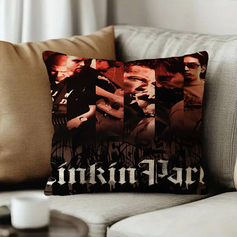 Band LLinkin Cool PPark Cushion Cover Pillow Cover Decor Pillowcase Printed Cushion Case for Couch