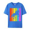 Cute Rainbow Horse Jumping Equestrian Image Casual Europe Tops Shirt Latest Cotton Tops Shirts Men's Men Tshirt Printed On