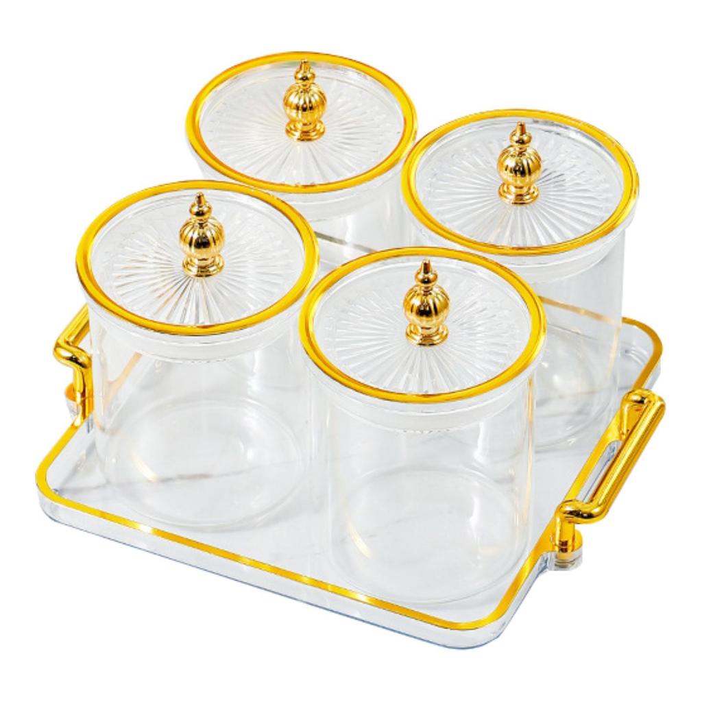 Dry Fruit Tray with Lid Snack Candy Dish Appetizer Tray Kitchen Spice Jars for Dining Room Kitchen Holiday Living Room Home