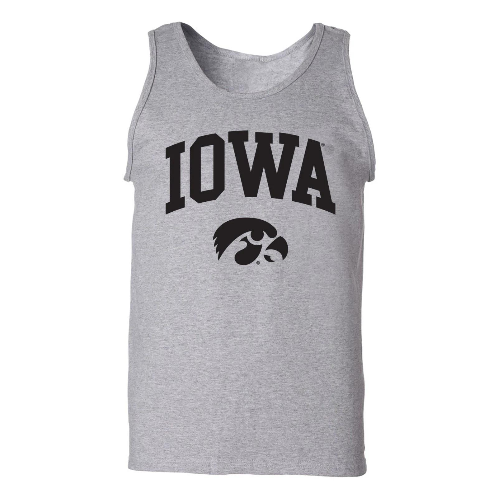 Iowa Hawkeyes Arch Logo - NCAA University Tank Top - Sport Grey M
