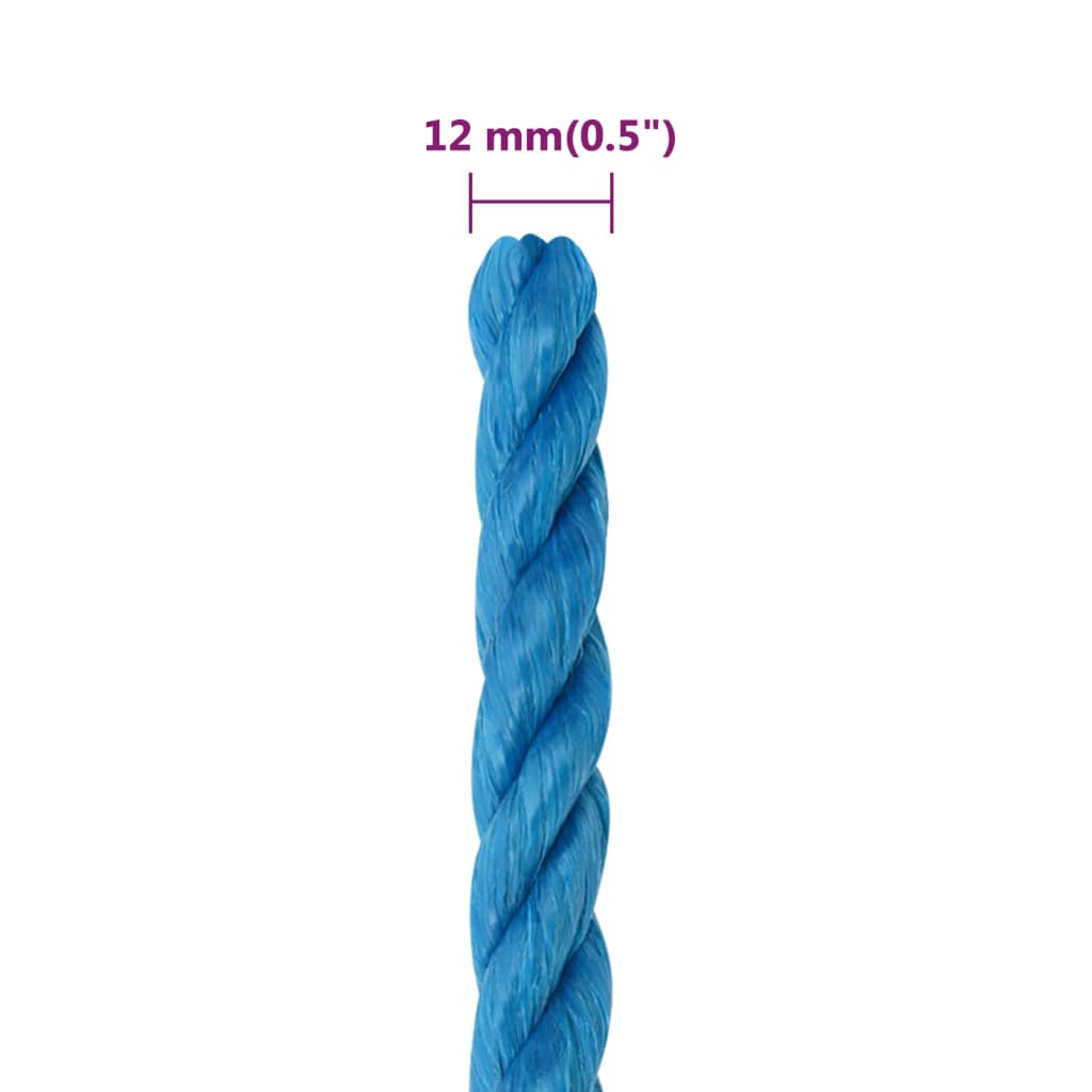 Vidaxl Work Rope, Blue, 12 Mm, 50 M, Polypropylene