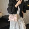 Fashi Bow Pleated Design Shoulder Bags for Women Versatile Ladies Square Crossbody Bag Solid Color Sweet Girls Pu Handbags