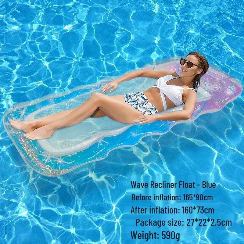 Foldable Striped Inflatable Pool Float Hammock Recliner