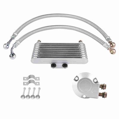 Motorcycle Engine Oil Cooler Cooling Radiator Kit for Suzuki EN GN GSX Engine 125ml (Horizontal