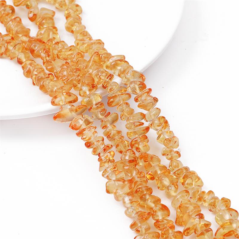 

200 шт. хрустальные стеклянные бусины нерегулярные прозрачные цветные бусины из щебня для самостоятельного изготовления ожерелья, браслета и ювелирных изделий оранжевый