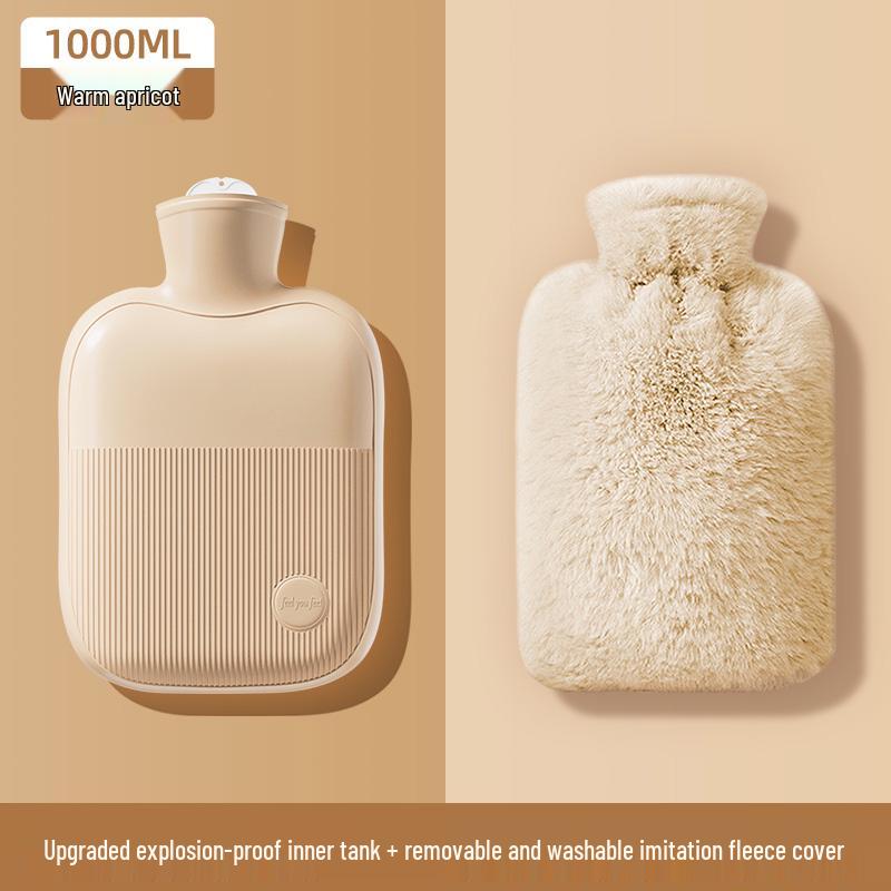 Plush Imitation Rabbit Fur Hot Water Bottle: Hand, Foot, and Bed Warmer