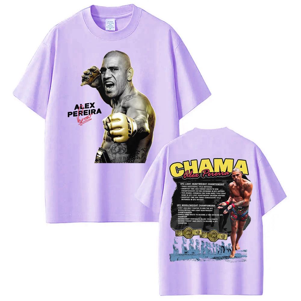 Tricouri cu Imprimeu Față-Verso Limitat Chama Alex Pereira Unisex Femei Harajuku Estetică Violență Tricouri Goticice Tricou 100% Bumbac
