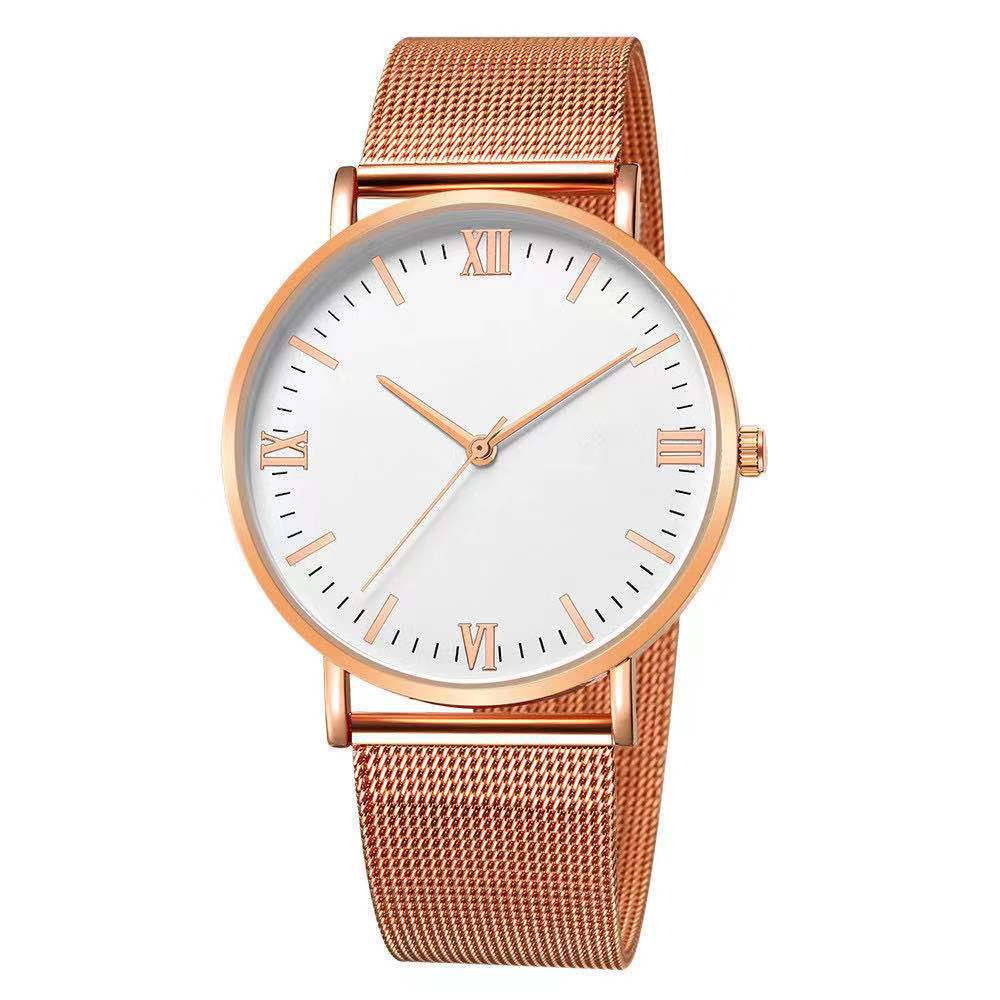 Eaby Simple Couple Quartz Fashion Watch Mesh Strap Men'S Watch